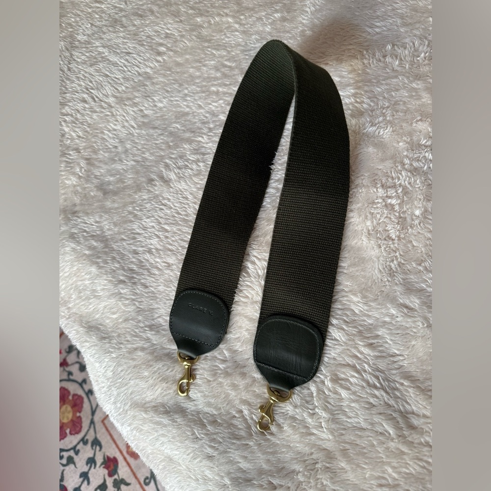 Clare V Dark Green Canvas Shoulder Bag Strap